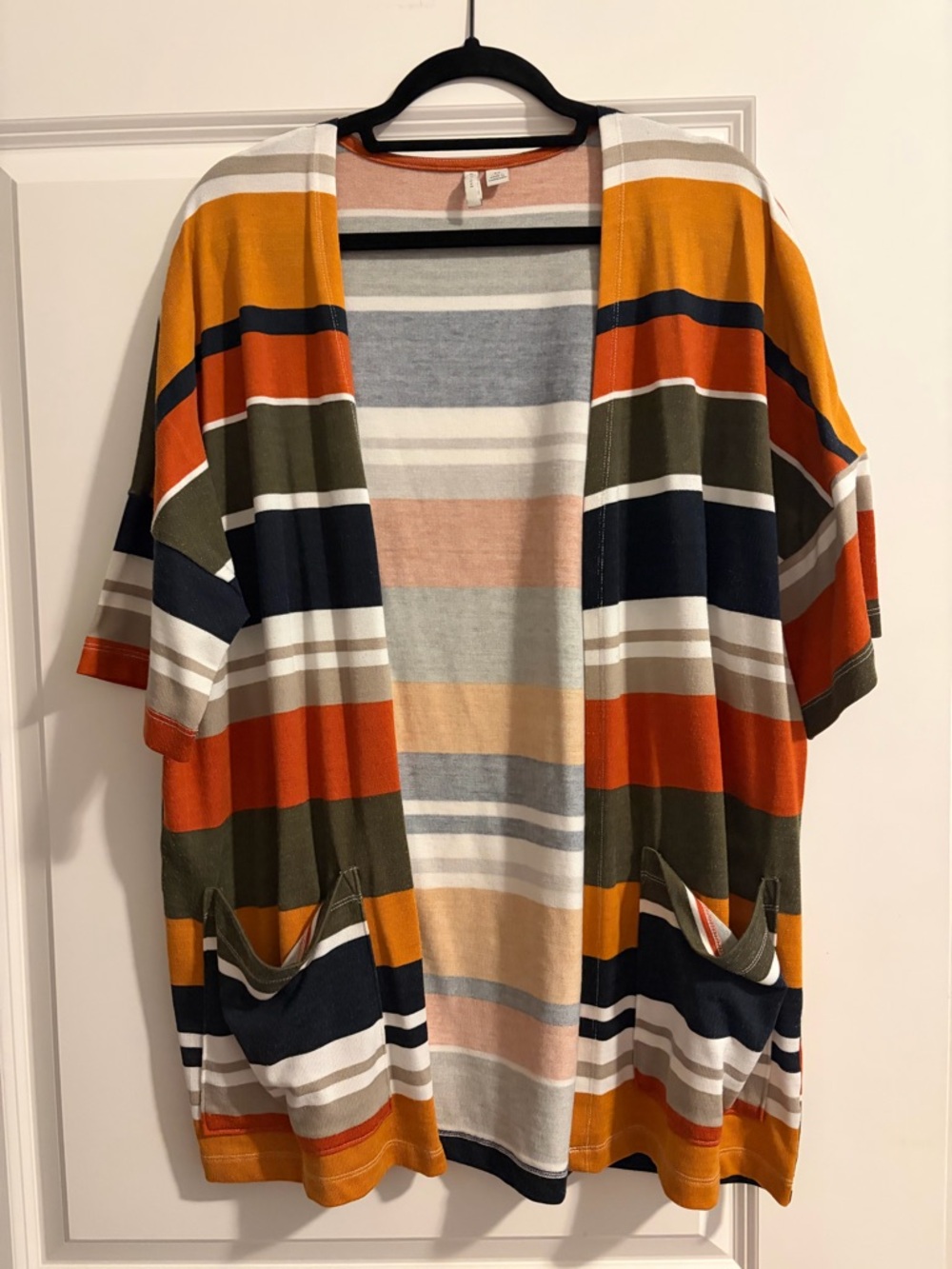 Cato Est. 1946 Striped Lightweight Open Front Cardigan